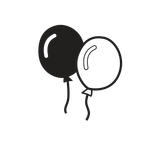 2 black&white balloons Clipart